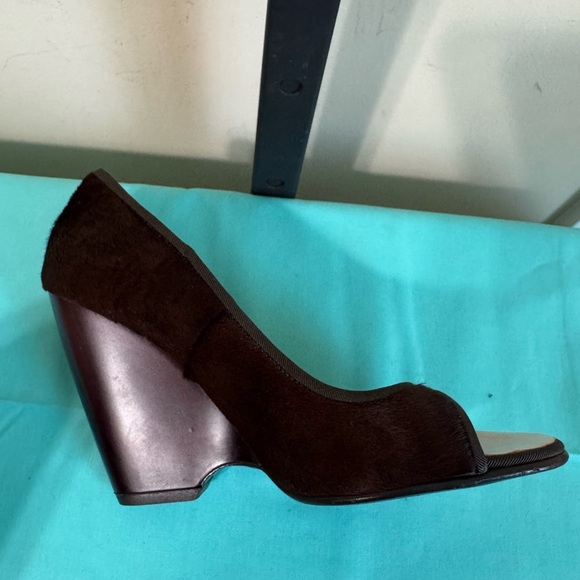 Giuseppe Zanotti Dark Brown Peep-Toe Heels - Picture 9 of 13